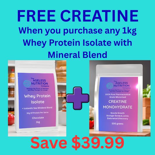 Whey Protein Isolate 1kg with FREE Creatine Monohydrate 500g BUNDLE