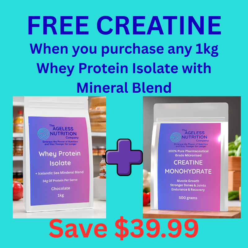 Whey Protein Isolate 1kg with FREE Creatine Monohydrate 500g BUNDLE